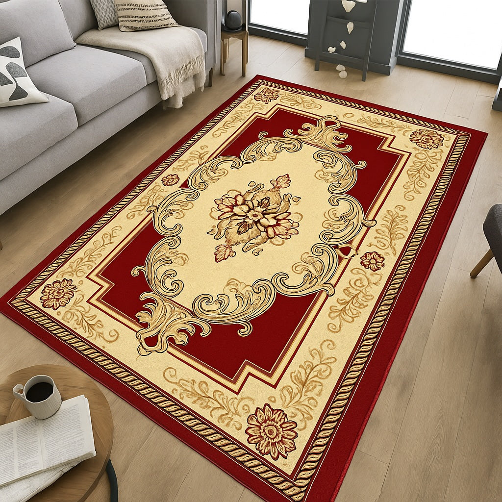 Area Rugs Diamond Collection High Pile Hand Carving 1015 Burgundy