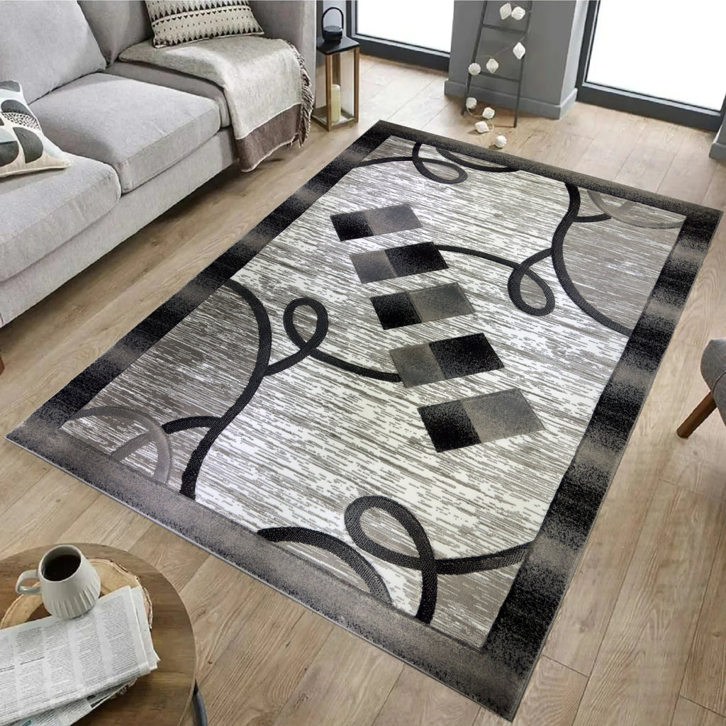 Area Rugs Diamond Collection High Pile Hand Carving 1012 Grey