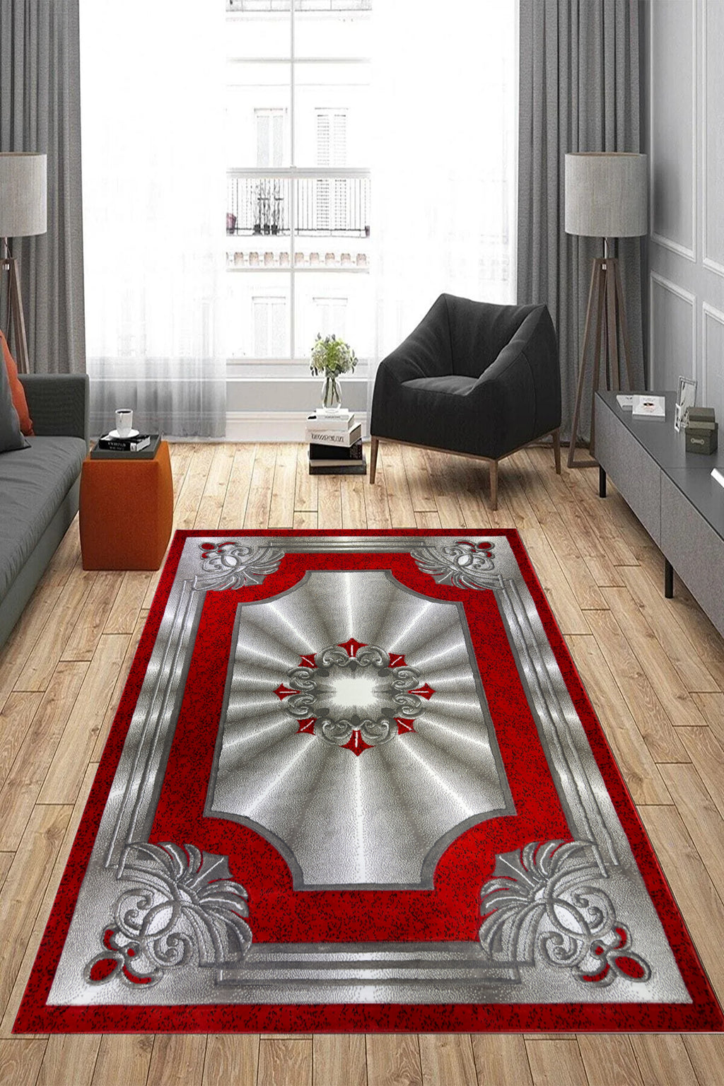 Area Rugs Diamond Collection High Pile Hand Carving 1010 Red