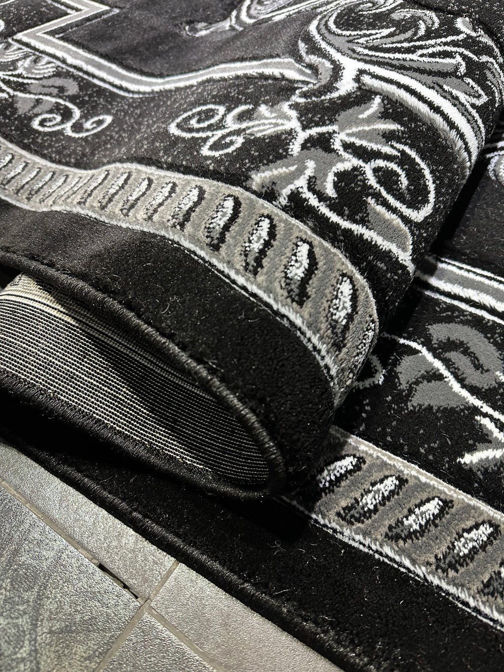 Area Rugs Diamond Collection High Pile Hand Carving 1015 Black